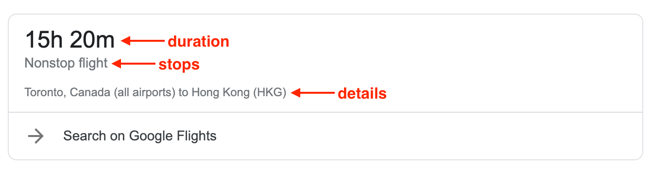 Flight Duration Answer Box